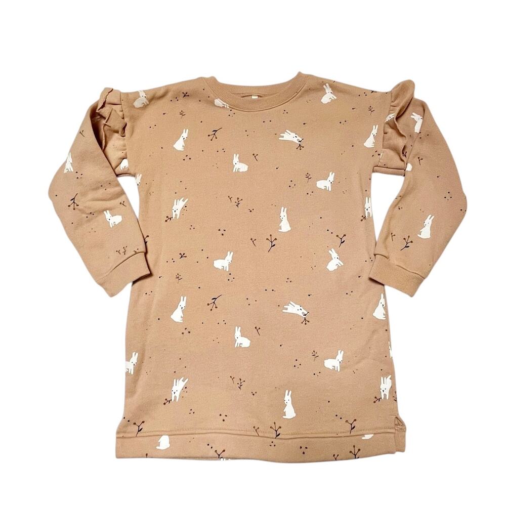 Rylee + Cru Snow Bunny Ruffle Sweatshirt Dress Size 6/7